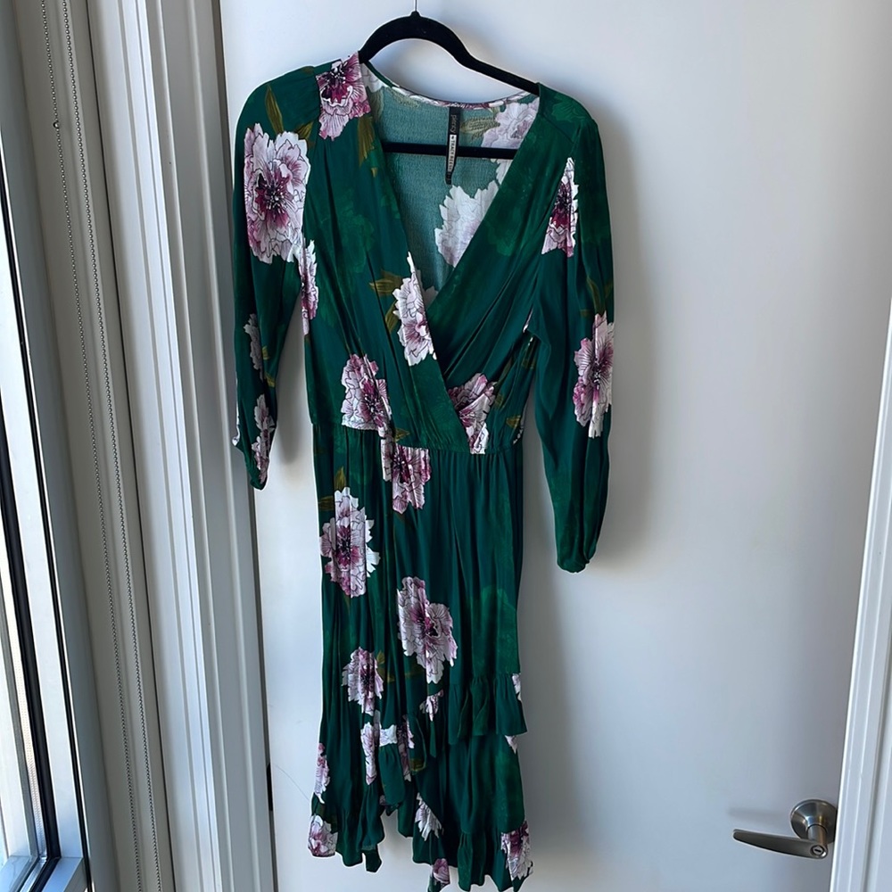 Anthropologie green dress- worn once!